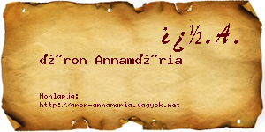 Áron Annamária névjegykártya
